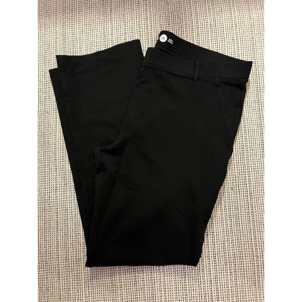 Betabrand 2XL Black Dress Yoga Pants Straight Leg Pull-On Stretch Work Pants